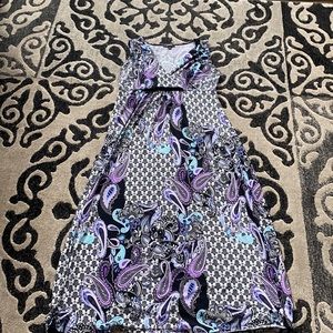 Purple print maxi dress